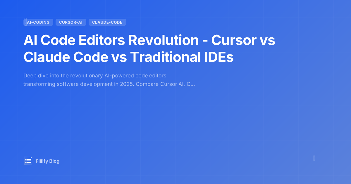 AI Code Editors Revolution - Cursor vs Claude Code vs Traditional IDEs