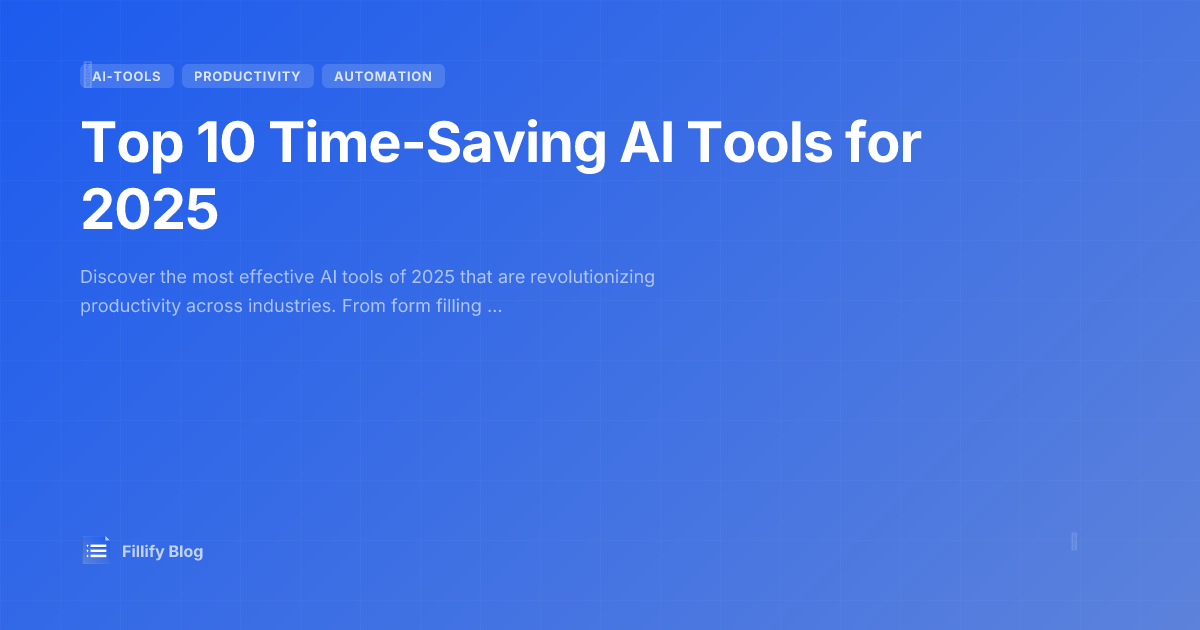 Top 10 Time-Saving AI Tools for 2025